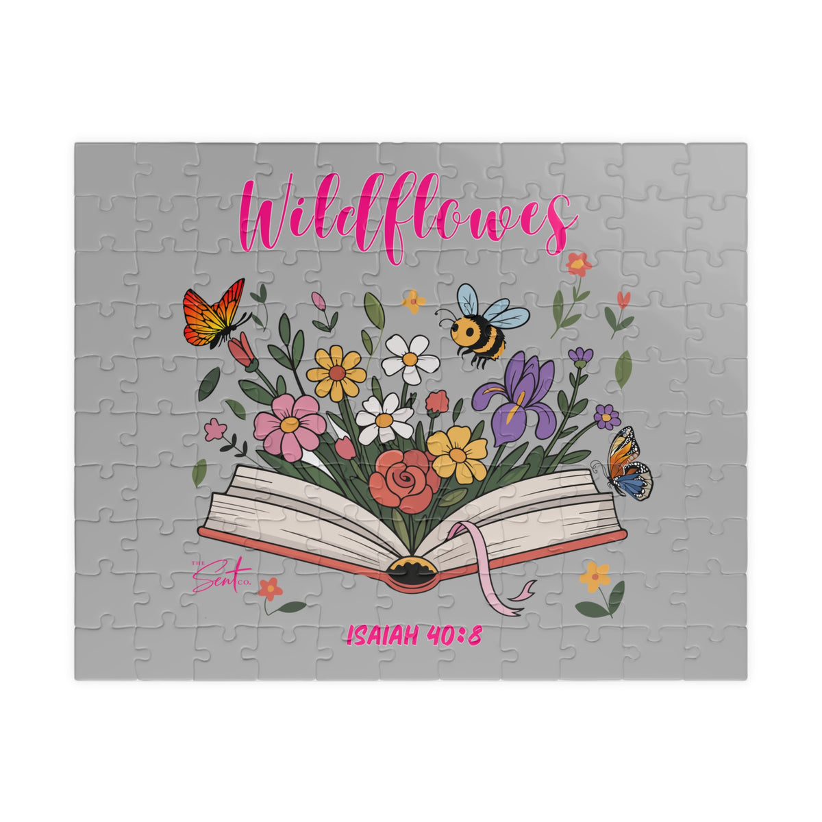 Wildflowers and Open Bible Christian Jigsaw Puzzle