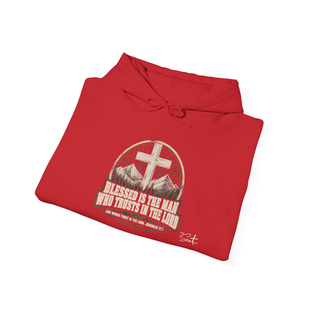 Blessed Is The Man Hoodie – Christian Cross Faith Sweatshirt
