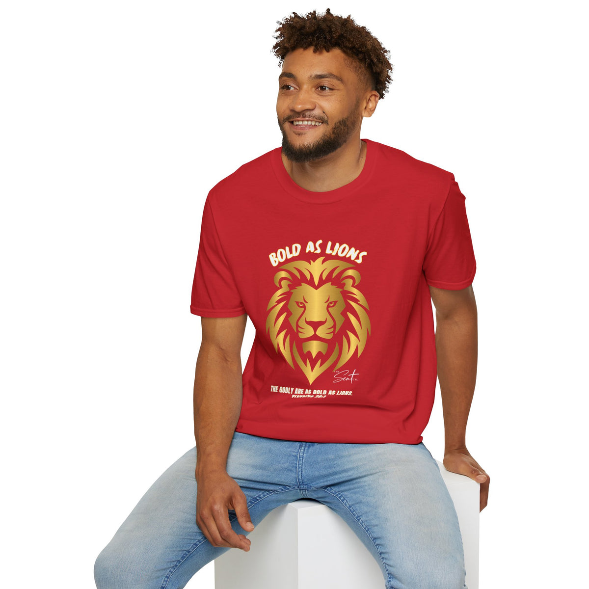 Jesus Cross T-Shirt — "Jesus" Scripture Design (Matthew 28:19, Psalms 23:3)