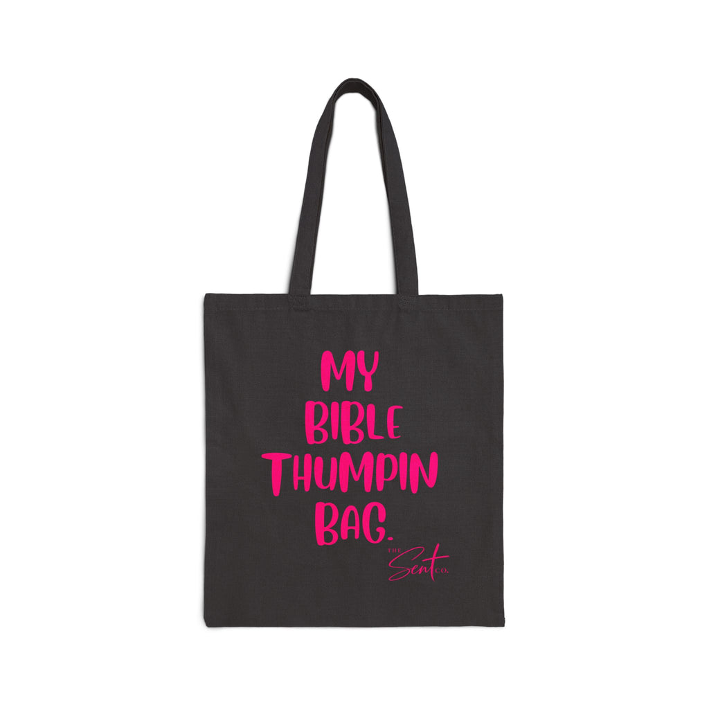 Bible Thumpin' Tote Bag — 'My Bible Thumpin Bag' Cotton Canvas Shopper