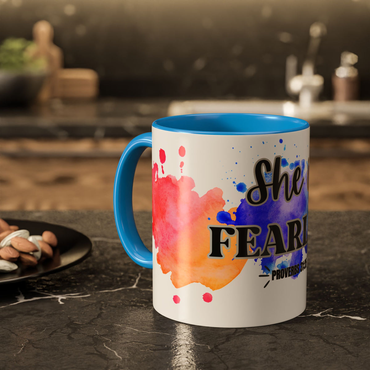 She Is Fearless Proverbs 31:25 Inspirational Christian Mug