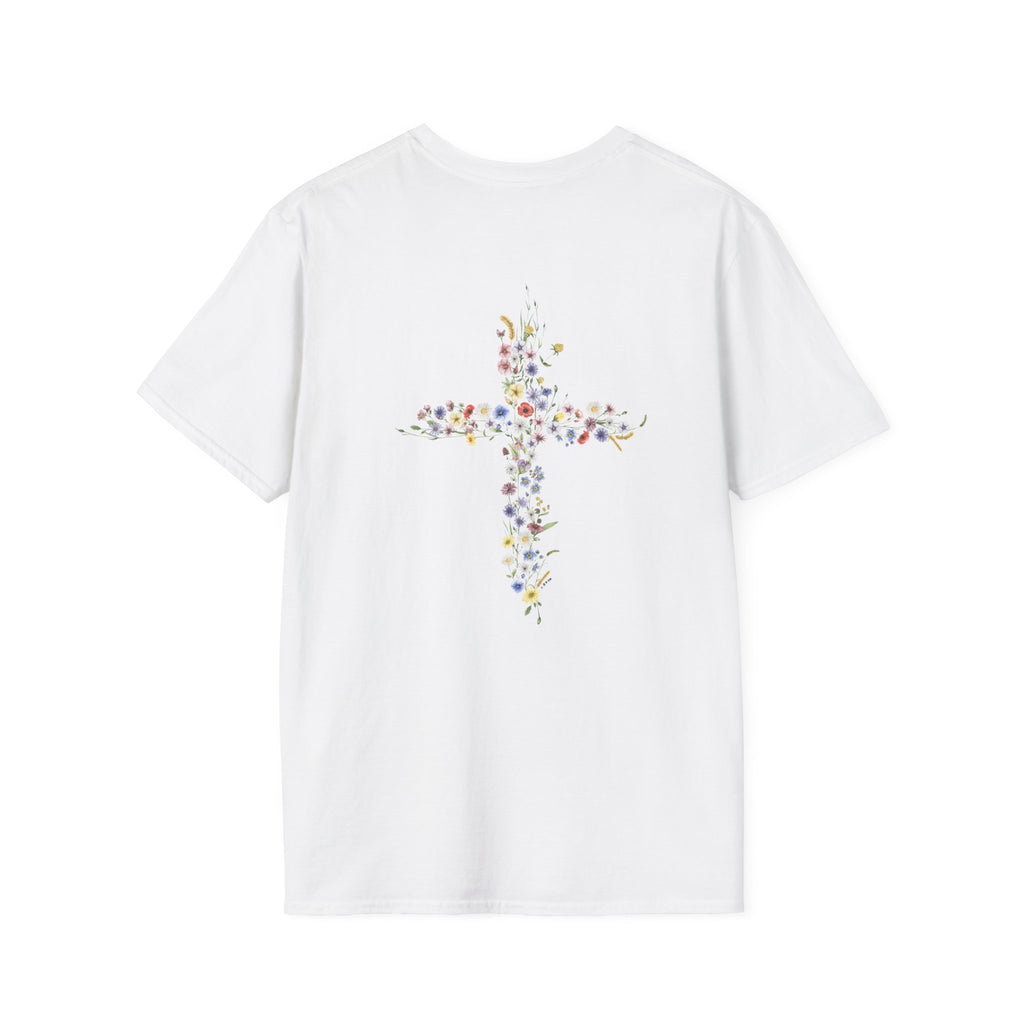 Jesus Is The Light Floral Cross Christian T-Shirt