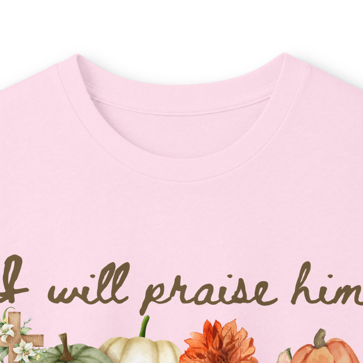 Praise Him in Every Season Long Sleeve Tee — Fall Pumpkin Floral Faith Shirt