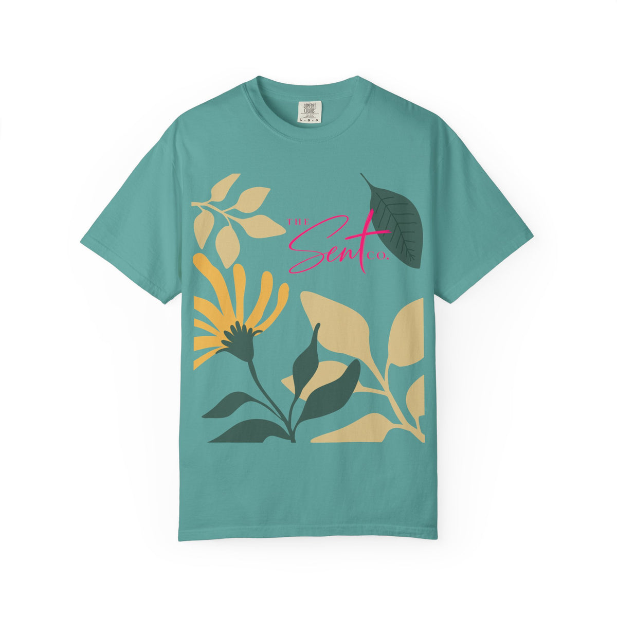 Floral Script Tee -"Here I am. Send me." Isaiah 6:8 (Back Print) The  Sent Co. (Front Print)