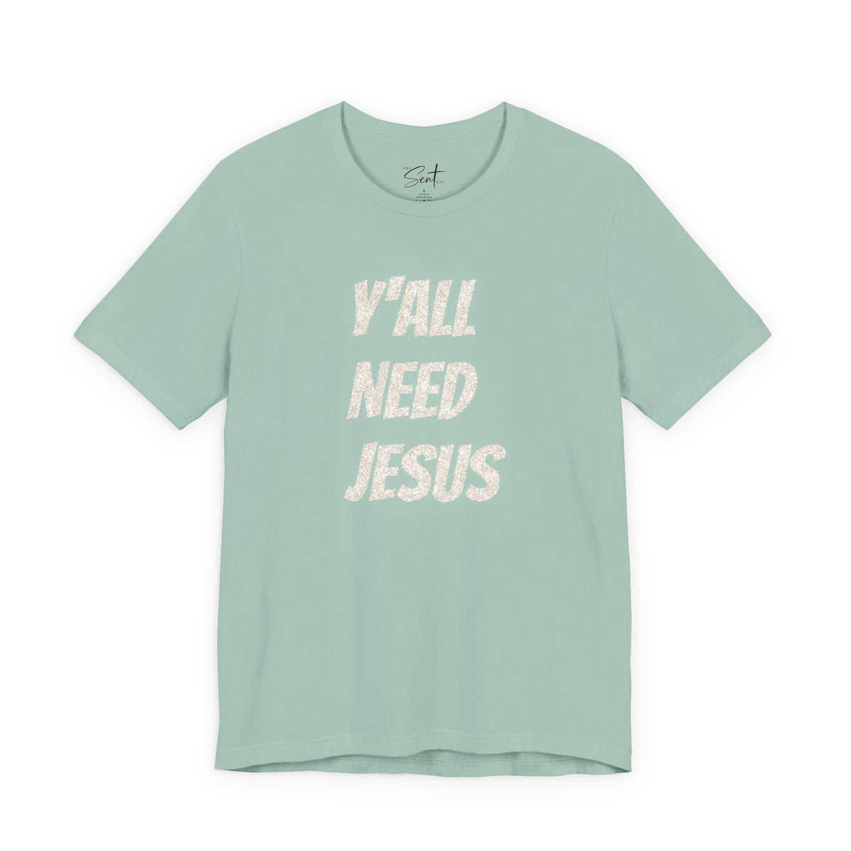 Y'all Need Jesus Graphic Tee — Floral Script Christian Shirt