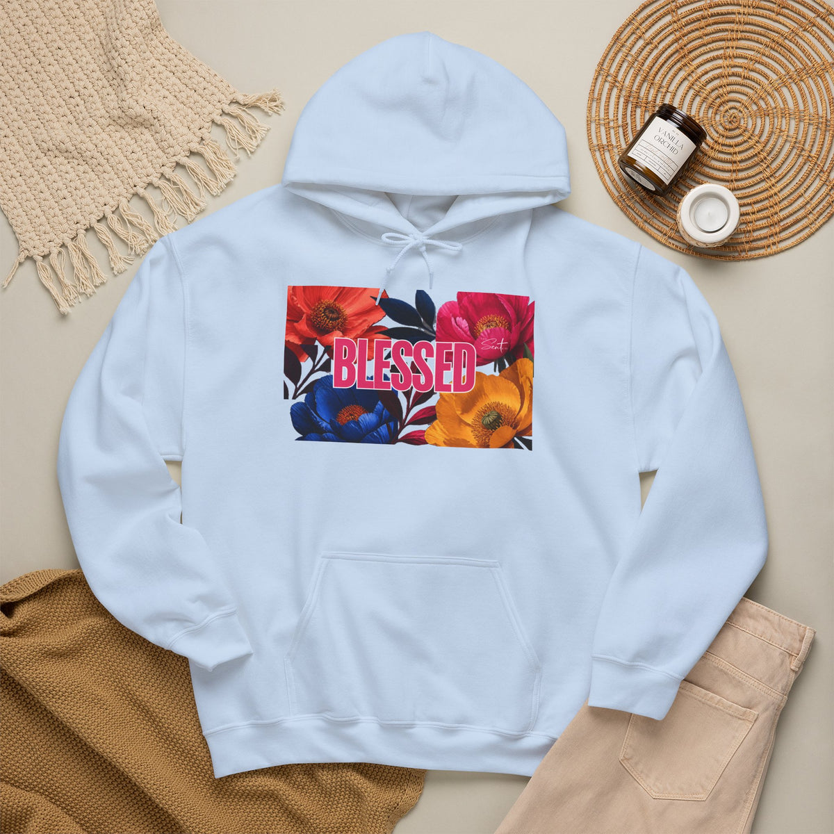 Blessed Floral Graphic Hoodie