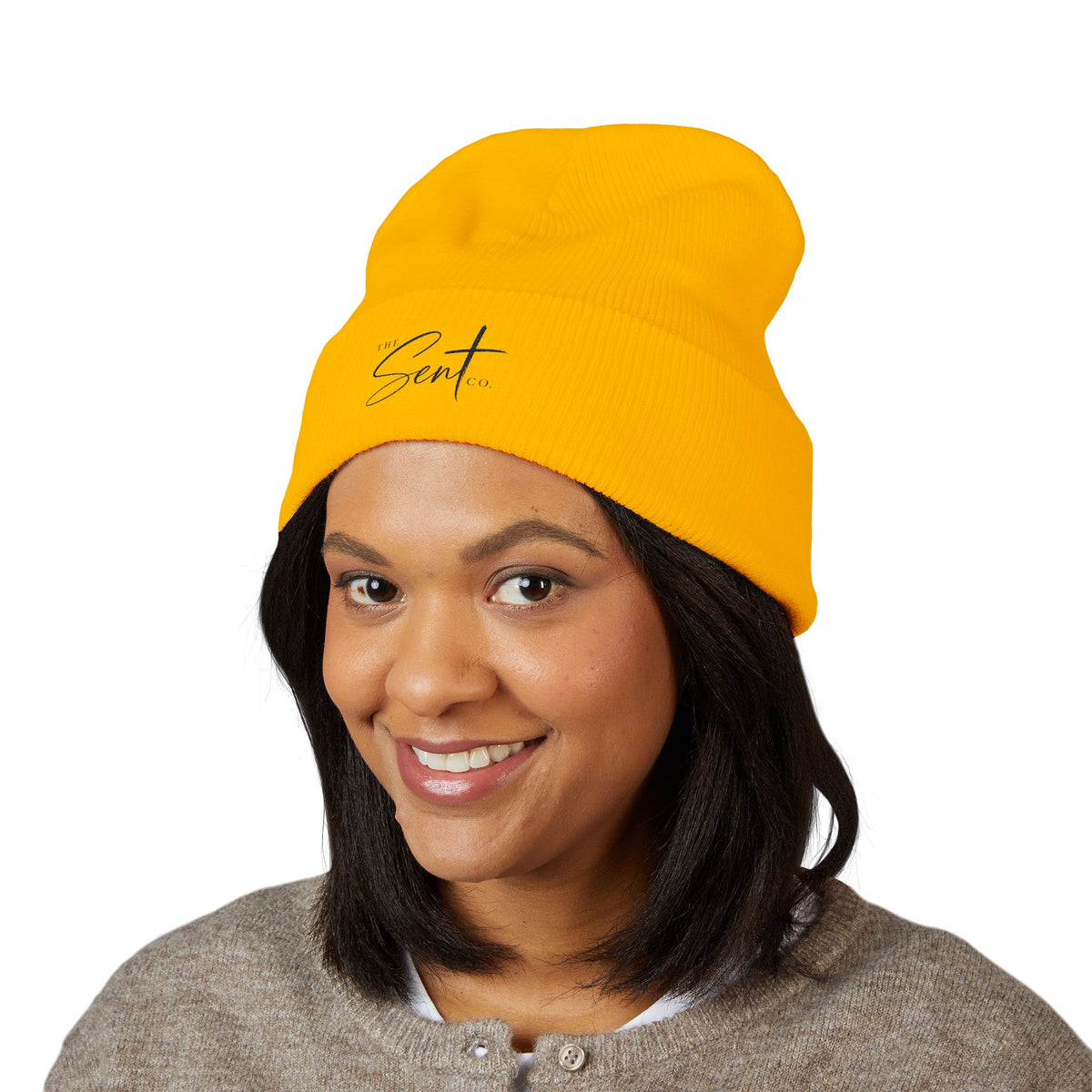 The Sent Co. Embroidered Beanie — Classic Cuffed Knit Hat