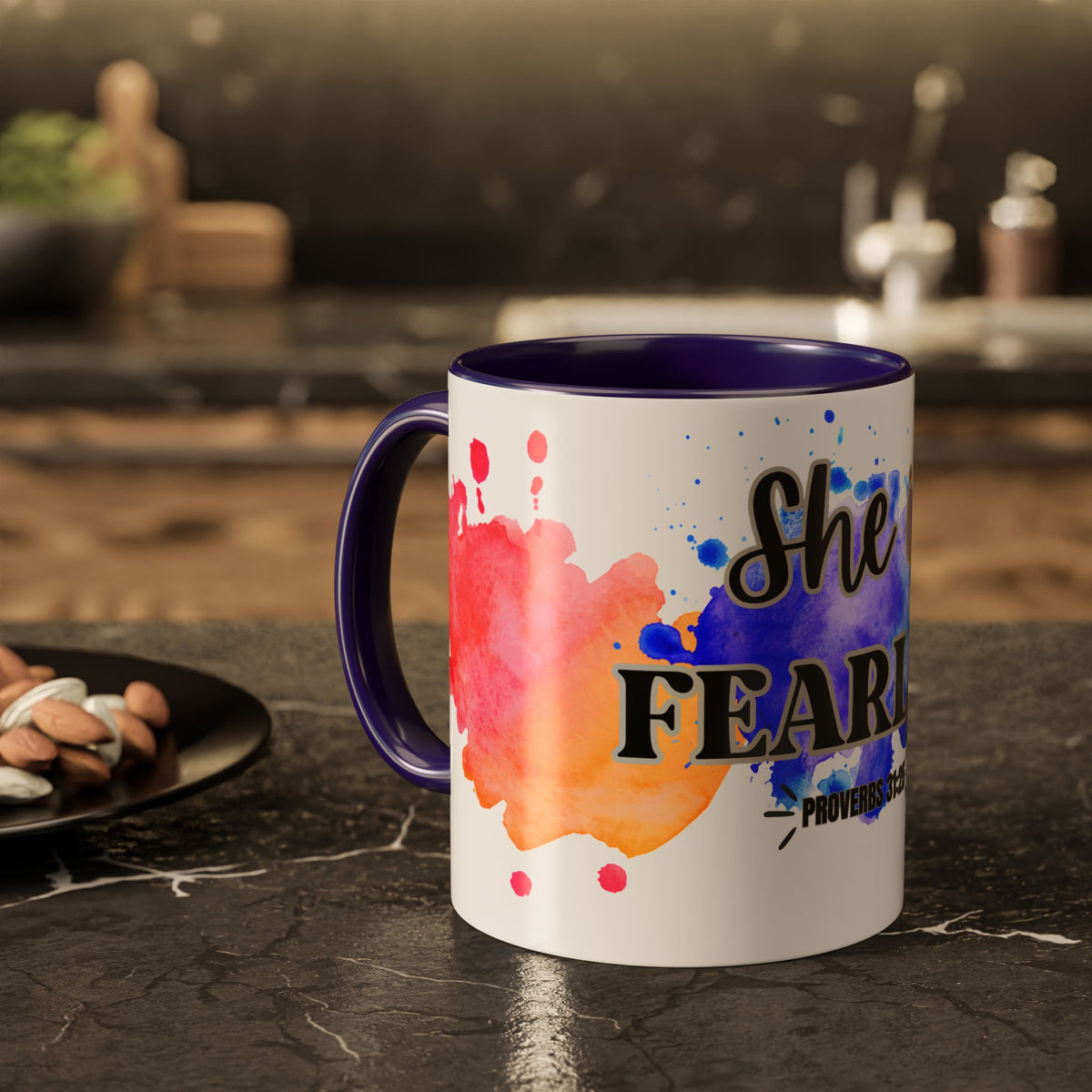 She Is Fearless Proverbs 31:25 Inspirational Christian Mug