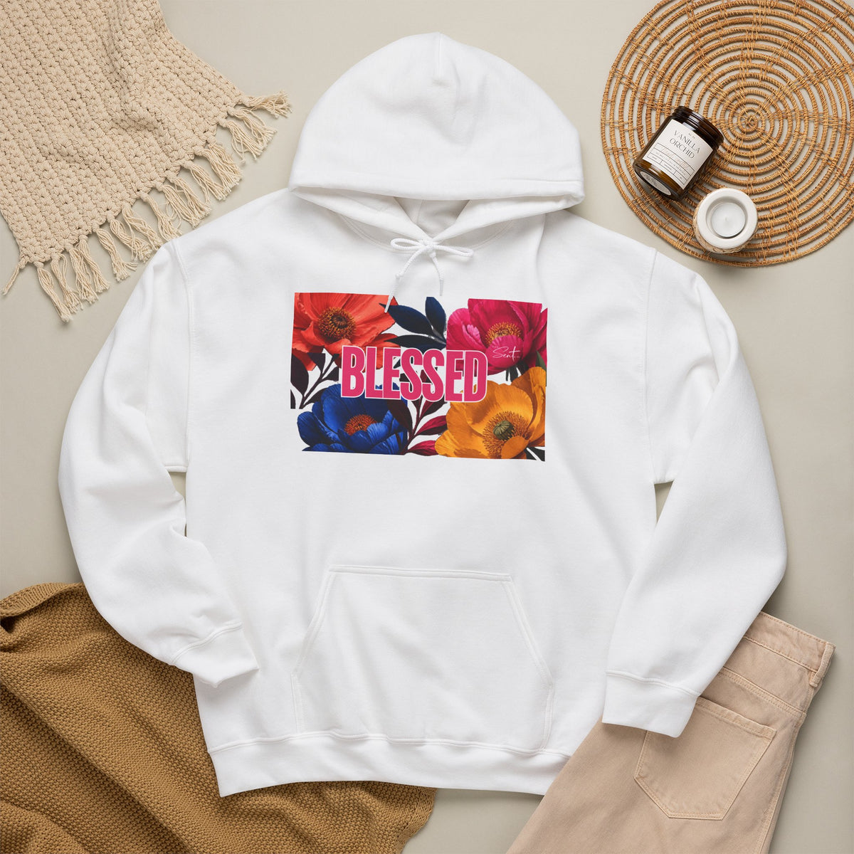 Blessed Floral Graphic Hoodie