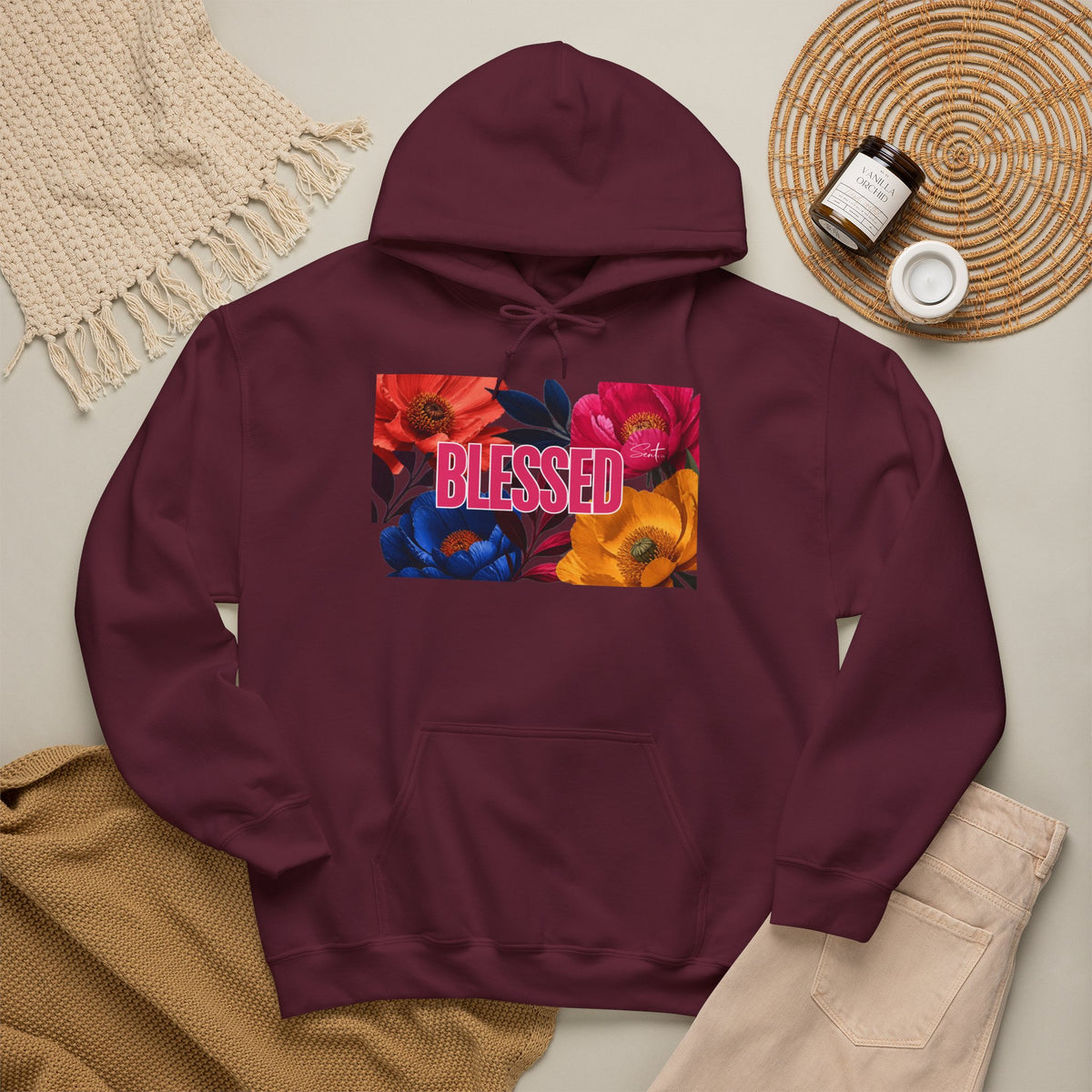 Blessed Floral Graphic Hoodie