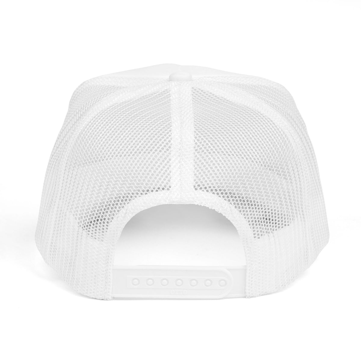 Pray Pink Patch Trucker Hat — Black Foam Mesh Cap with Stripes & Floral Blocks