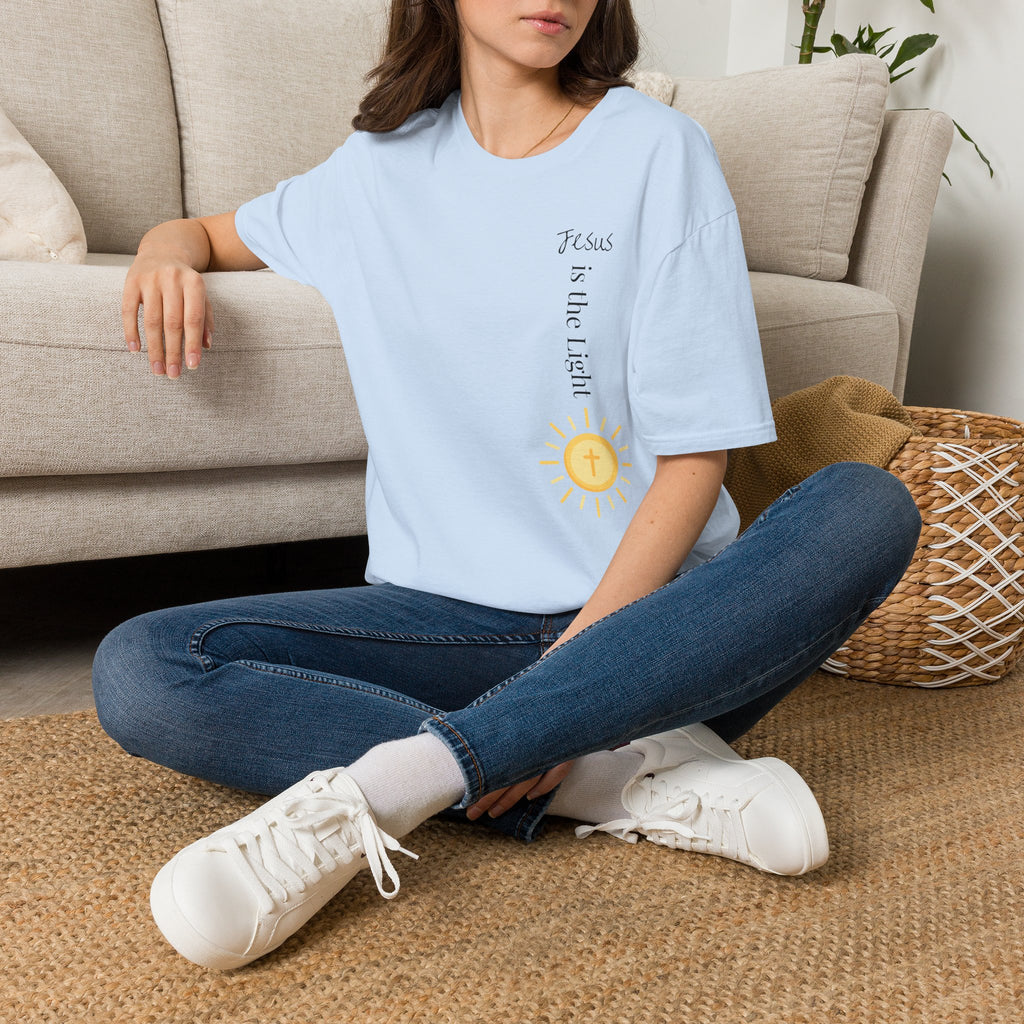 Jesus Is The Light Floral Cross Christian T-Shirt