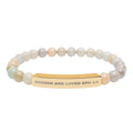 Chosen And LovedEngravable Natural Stone Stretch Bar Bracelet - Personalized Scripture/Message