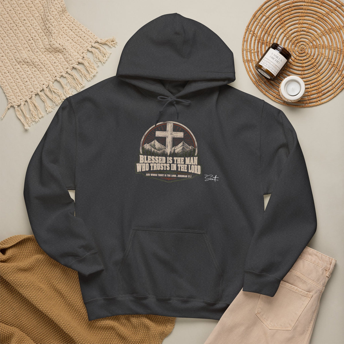 Blessed Is The Man Hoodie – Christian Cross Faith Sweatshirt