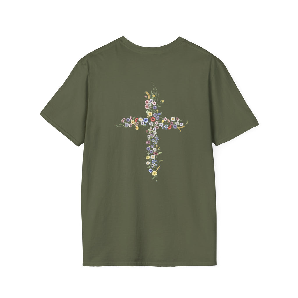 Jesus Is The Light Floral Cross Christian T-Shirt