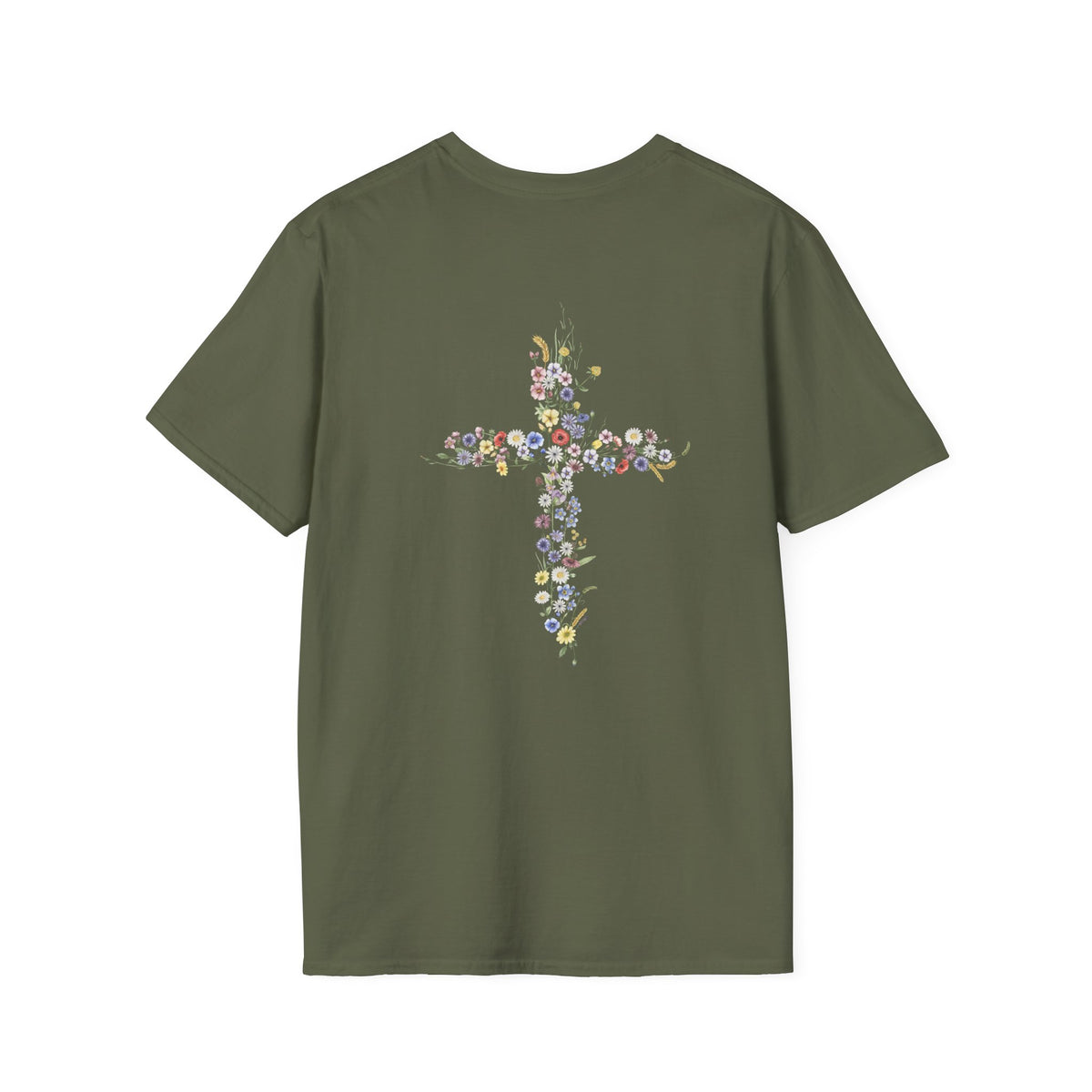 Jesus Is The Light Floral Cross Christian T-Shirt
