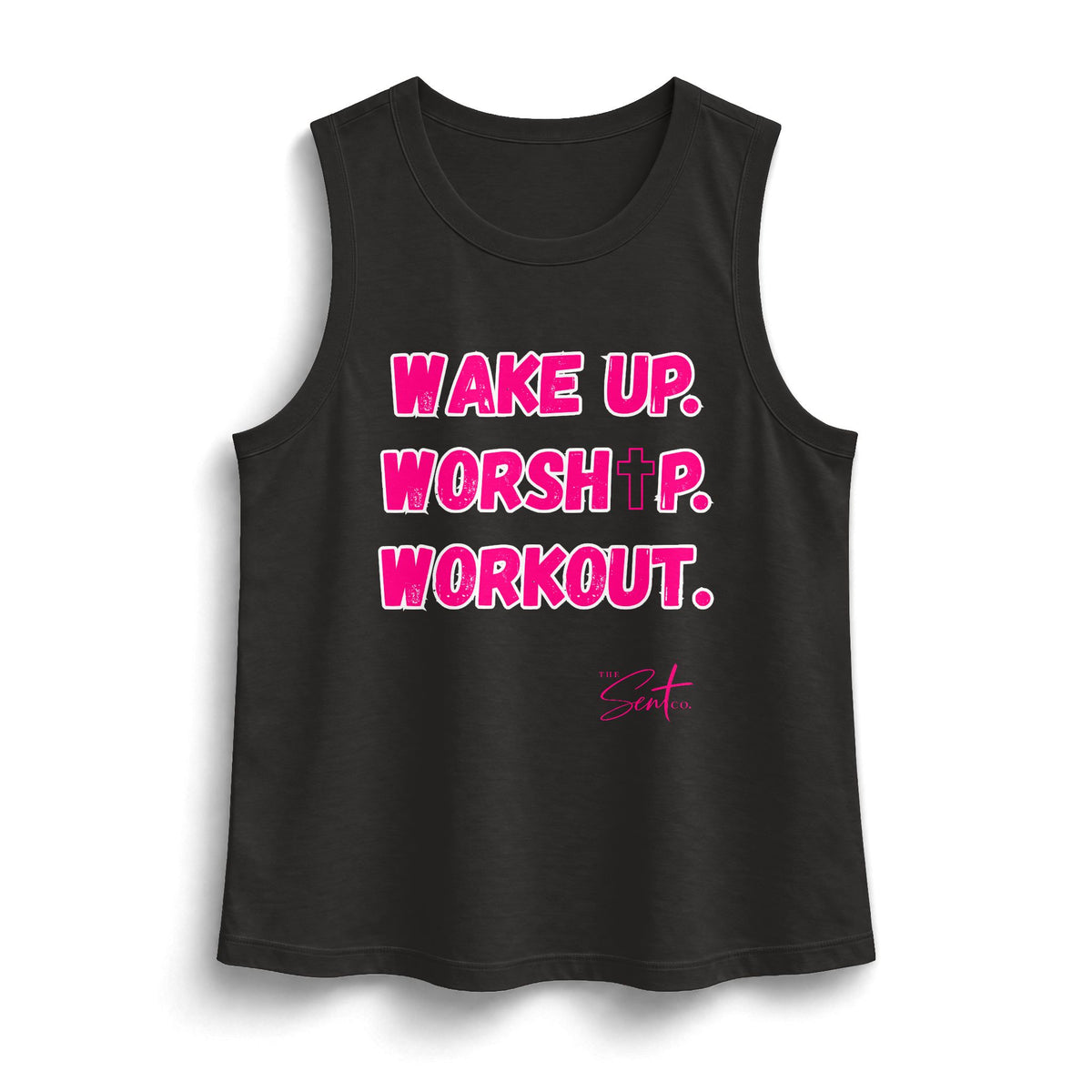 Women's 'Wake Up. Worship. Workout.' Faith Fitness Tank Top