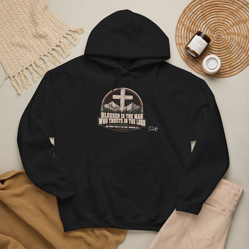 Blessed Is The Man Hoodie – Christian Cross Faith Sweatshirt