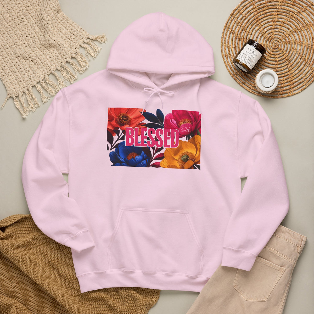 Blessed Floral Graphic Hoodie