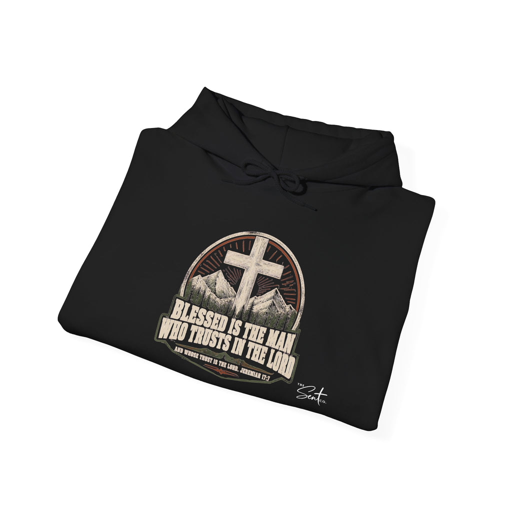Blessed Is The Man Hoodie – Christian Cross Faith Sweatshirt