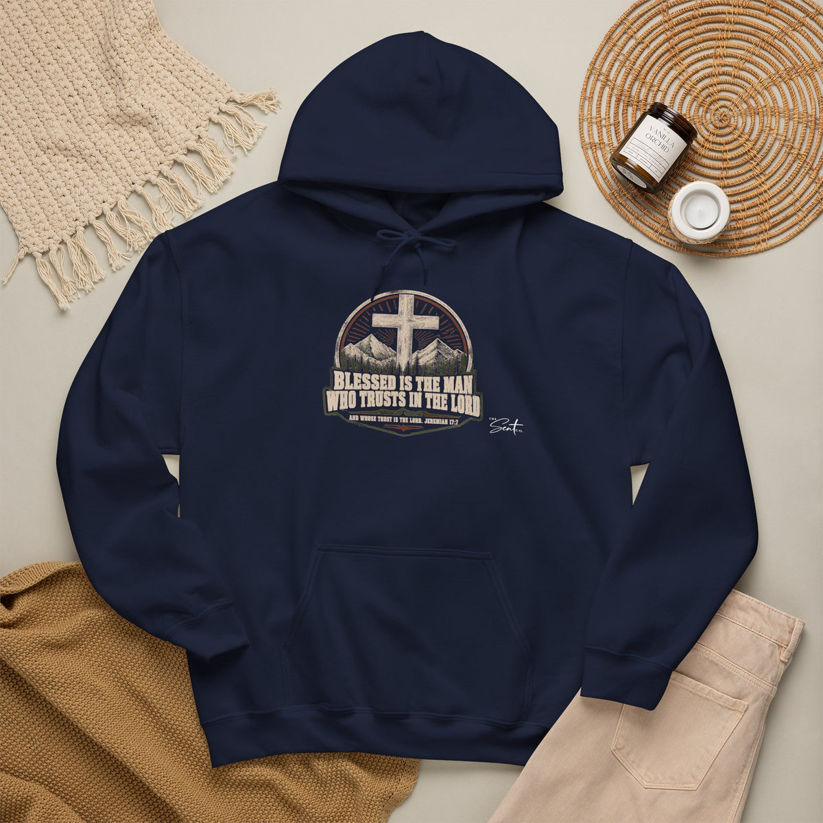 Blessed Is The Man Hoodie – Christian Cross Faith Sweatshirt
