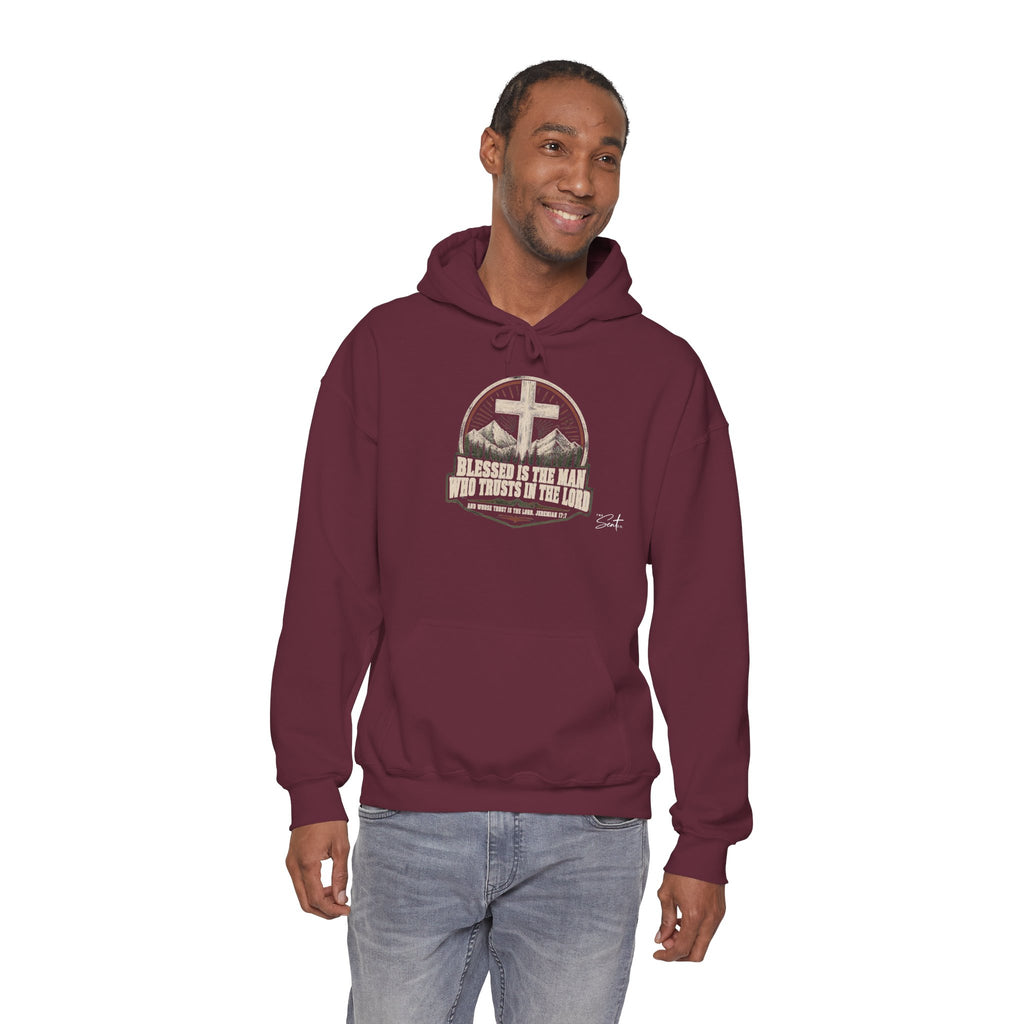 Blessed Is The Man Hoodie – Christian Cross Faith Sweatshirt