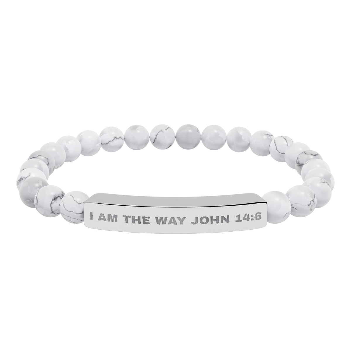Copy of Engravable Natural Stone Stretch Bar Bracelet - Personalized Scripture/Message