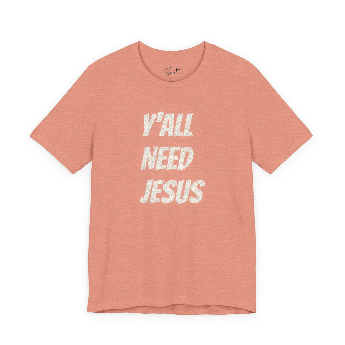 Y'all Need Jesus Graphic Tee — Floral Script Christian Shirt