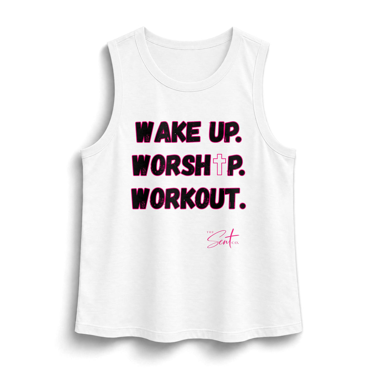 Women's 'Wake Up. Worship. Workout.' Faith Fitness Tank Top