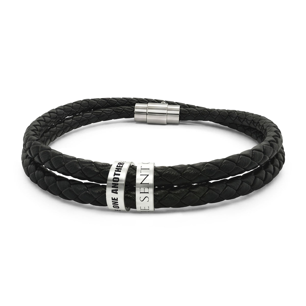 Motivate one another. (Heb 10:24)-Engraved Natural Stone Stretch Bracelet