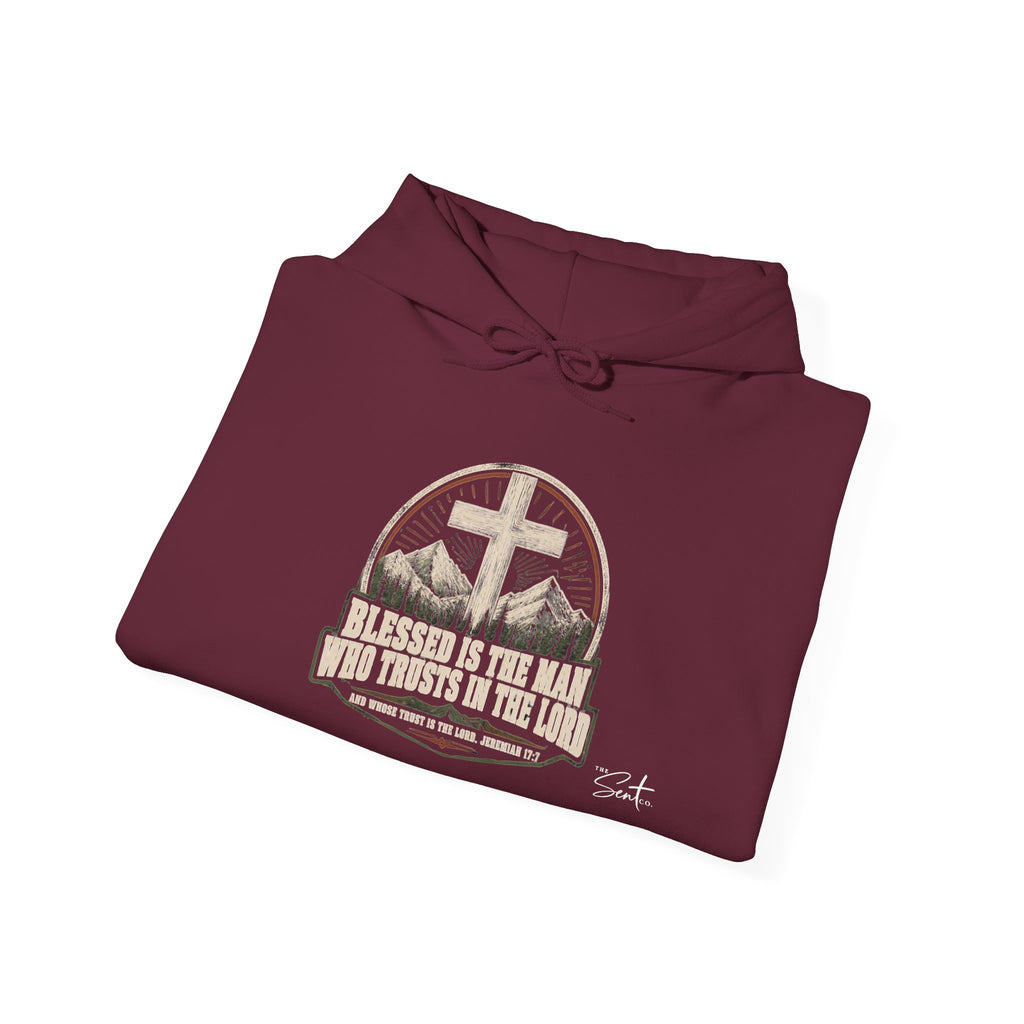 Blessed Is The Man Hoodie – Christian Cross Faith Sweatshirt