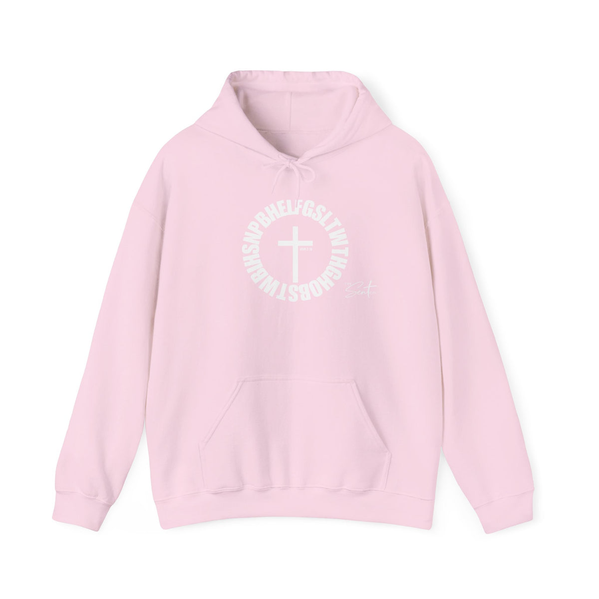 John 3:16 Cross Circle Hoodie — Faith Script Religious Pullover