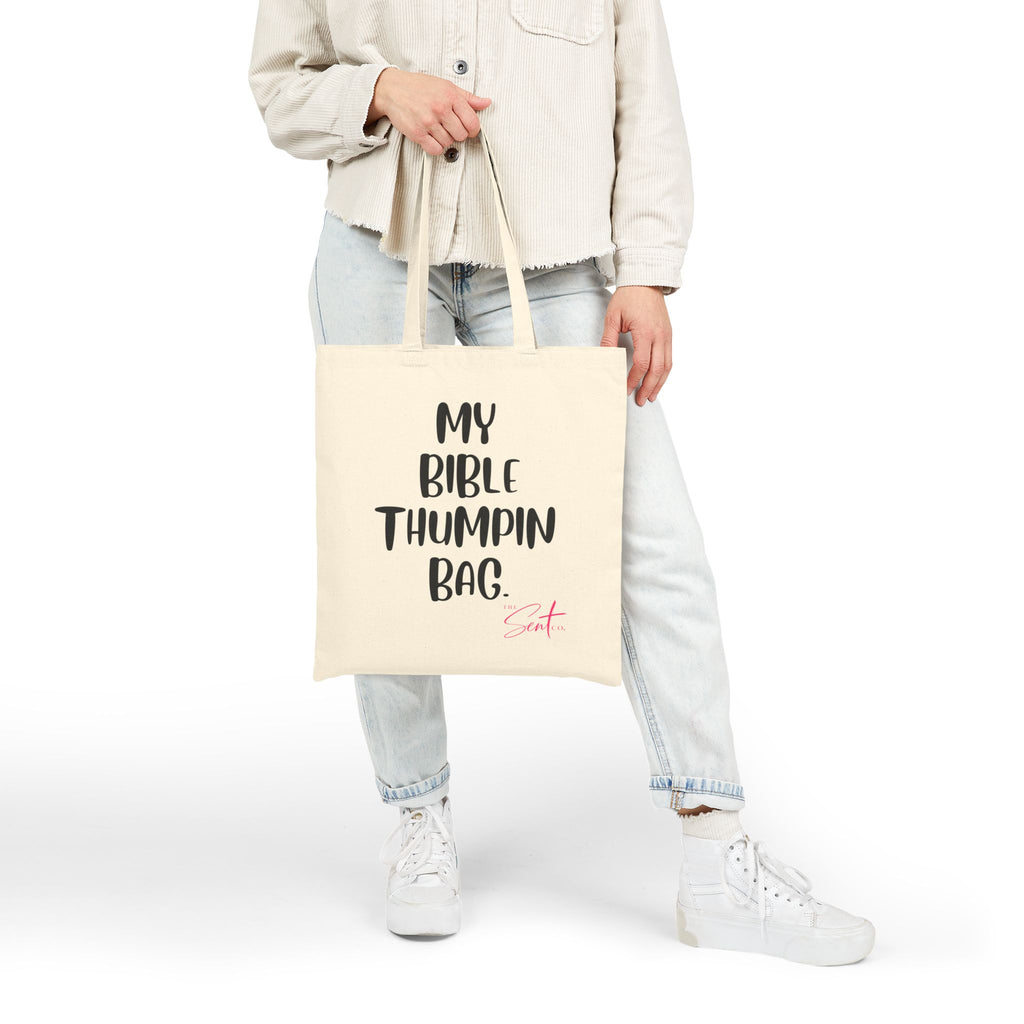 Bible Thumpin' Tote Bag — 'My Bible Thumpin Bag' Cotton Canvas Shopper