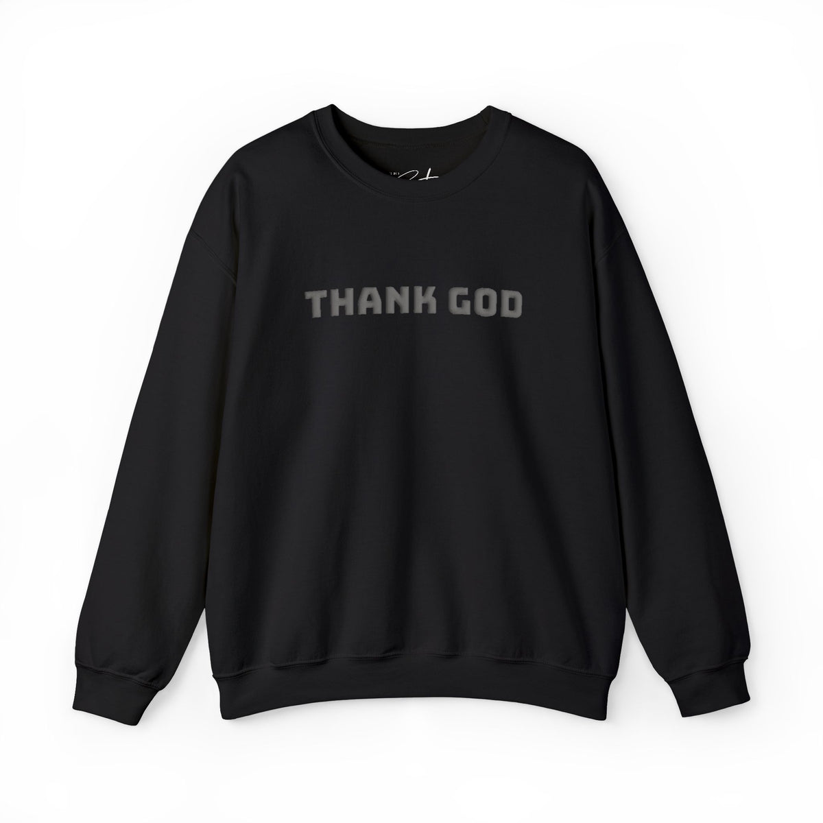 Thank God -Puff-letters Crewneck Sweatshirt