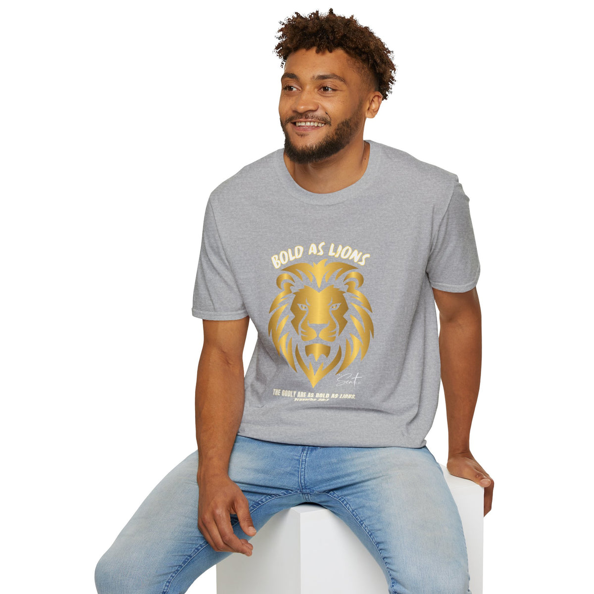Jesus Cross T-Shirt — "Jesus" Scripture Design (Matthew 28:19, Psalms 23:3)