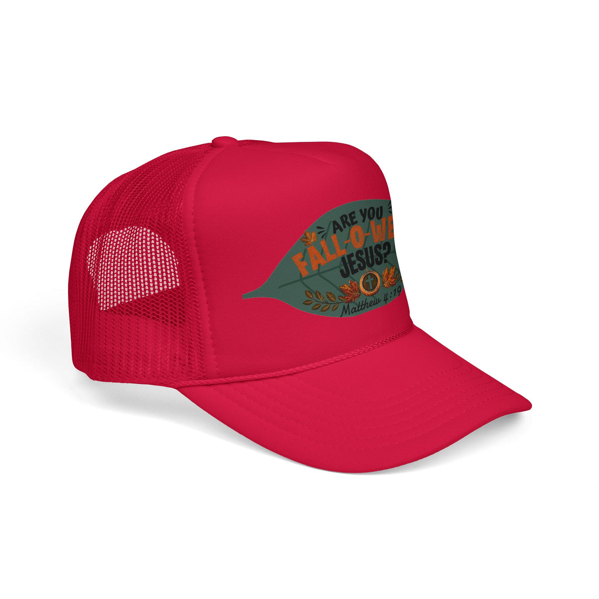 Are You Fall-O-Ween Jesus? Foam Trucker Hat – Christian Fall Pumpkin Scripture (Matthew 4:19)