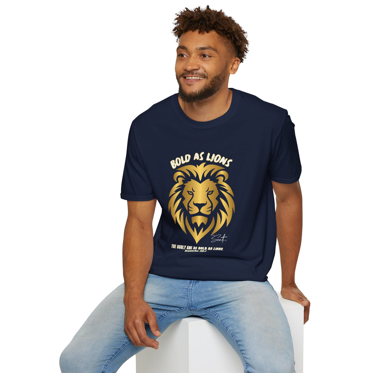 Jesus Cross T-Shirt — "Jesus" Scripture Design (Matthew 28:19, Psalms 23:3)