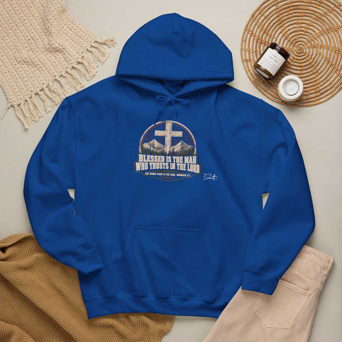 Blessed Is The Man Hoodie – Christian Cross Faith Sweatshirt