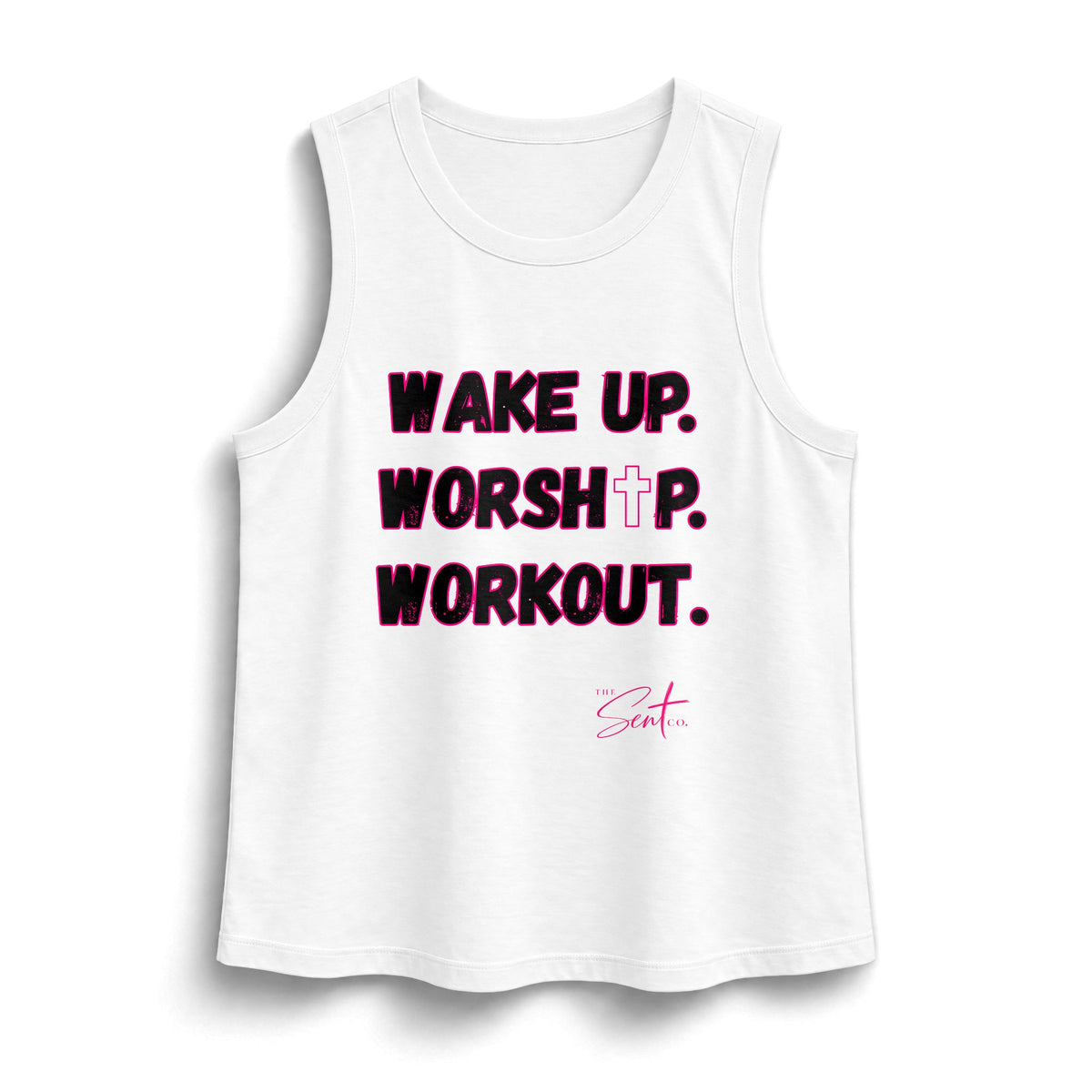 Women's 'Wake Up. Worship. Workout.' Faith Fitness Tank Top