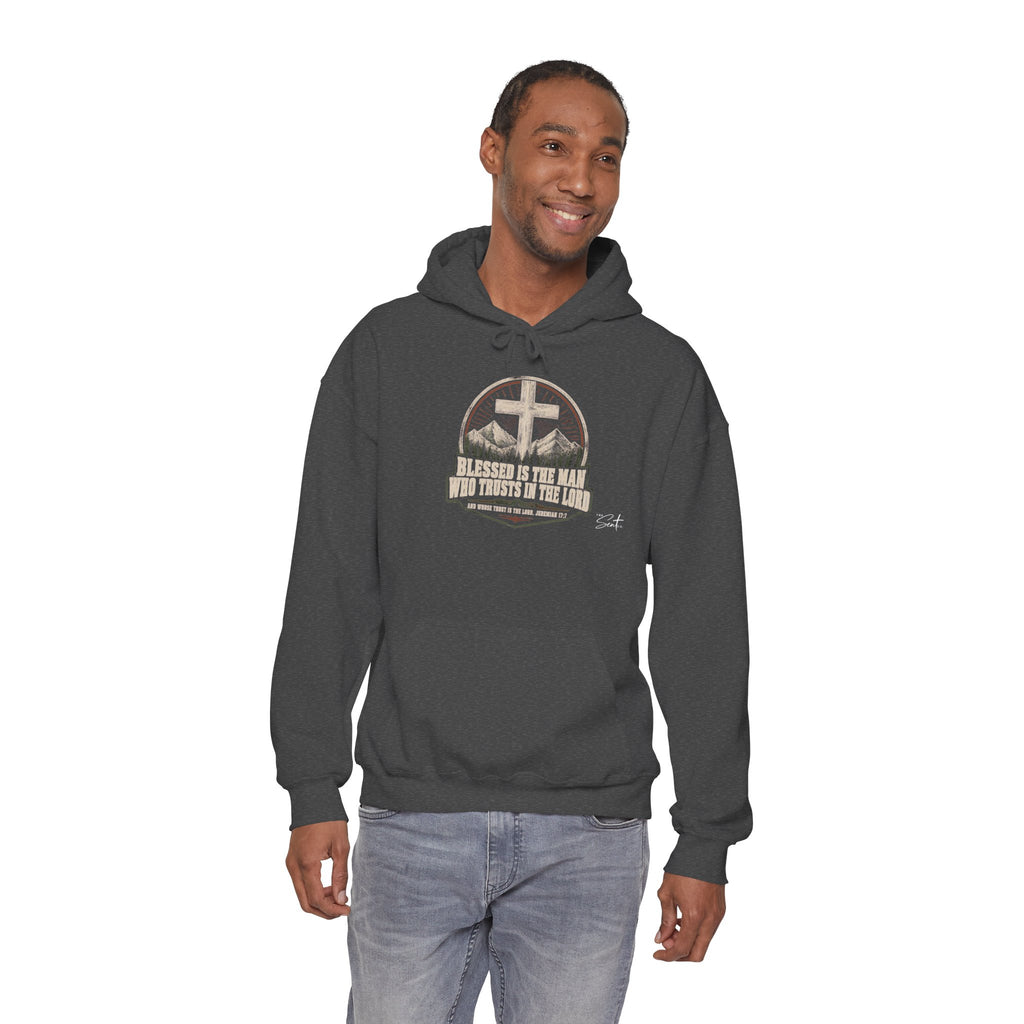 Blessed Is The Man Hoodie – Christian Cross Faith Sweatshirt