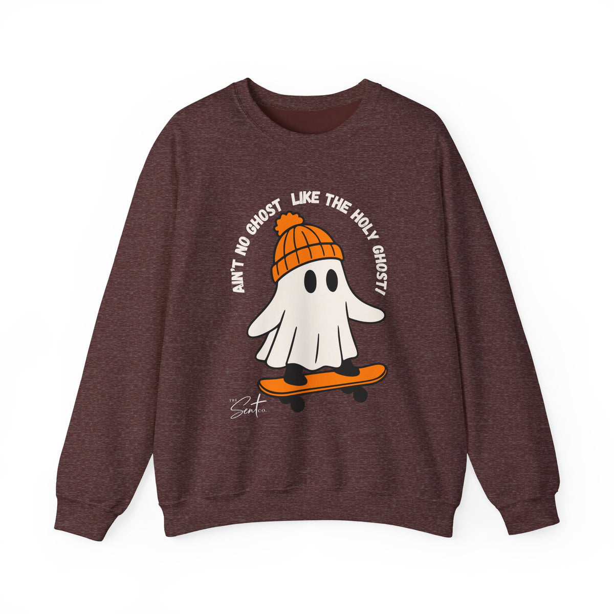 Ghost Skateboarder Sweatshirt — "Ain't No Ghost Like The Holy Ghost" Cozy Crewneck
