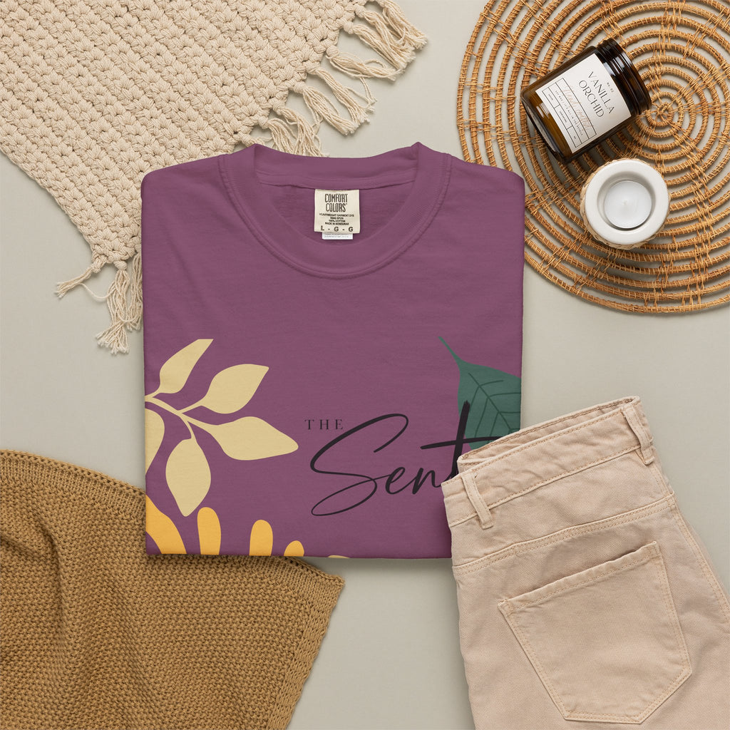 Floral Script Tee -"Here I am. Send me." Isaiah 6:8 (Back Print) The  Sent Co. (Front Print)