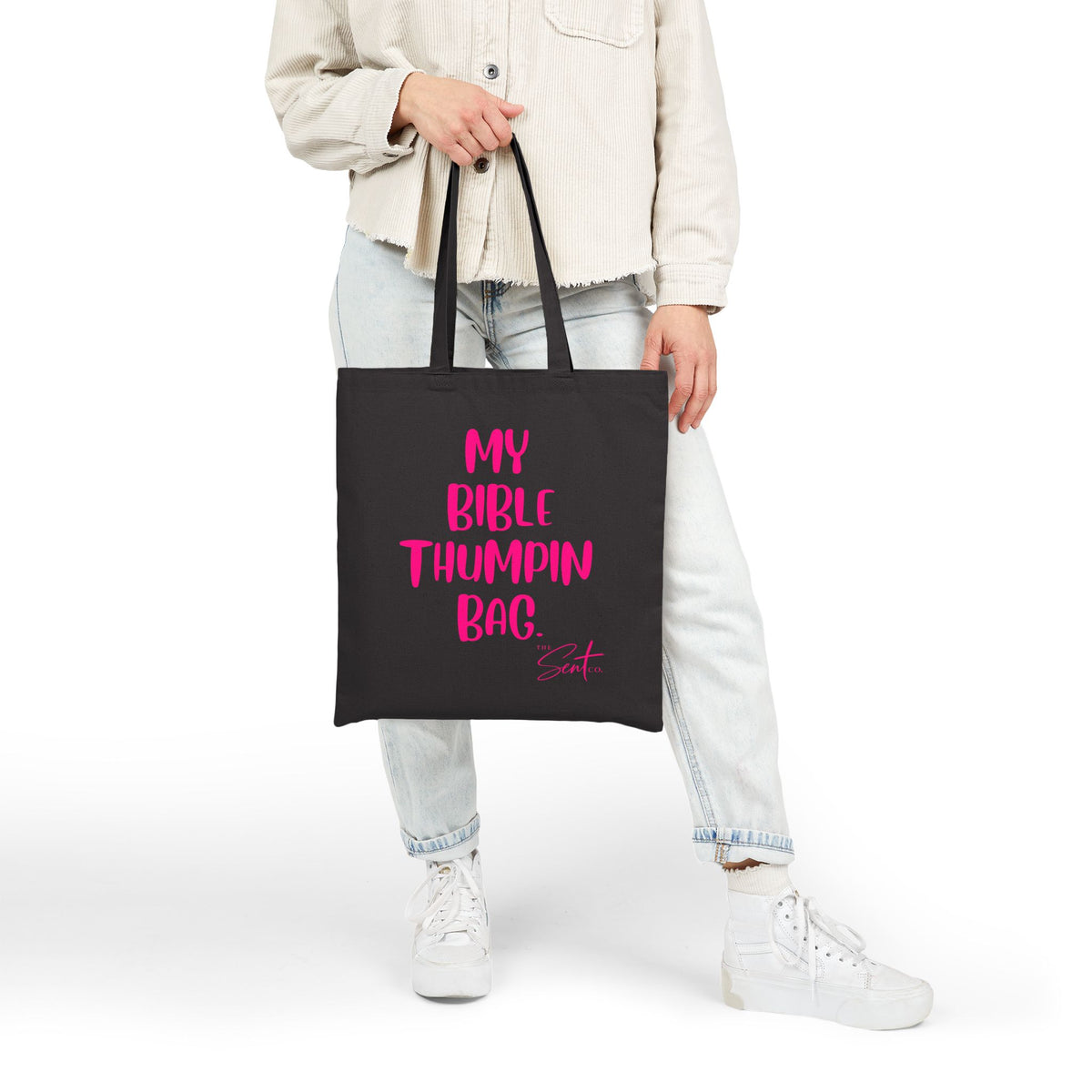 Bible Thumpin' Tote Bag — 'My Bible Thumpin Bag' Cotton Canvas Shopper
