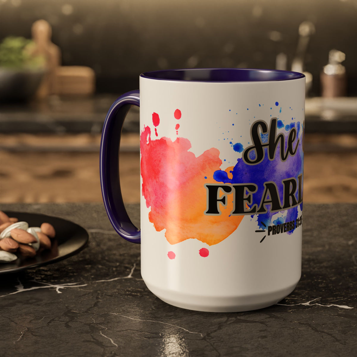 She Is Fearless Proverbs 31:25 Inspirational Christian Mug