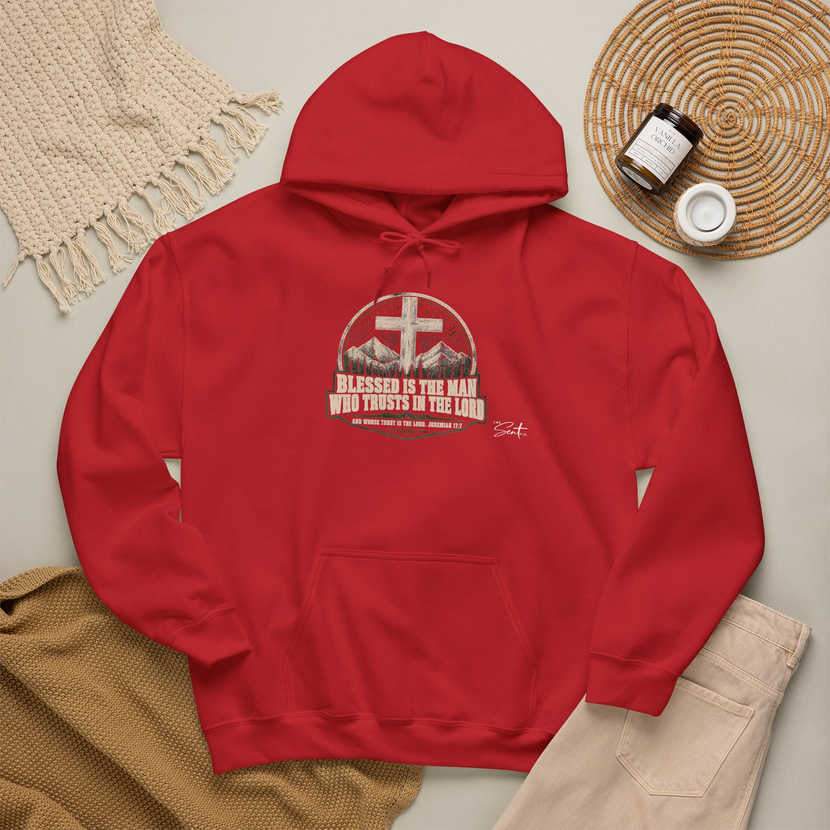 Blessed Is The Man Hoodie – Christian Cross Faith Sweatshirt