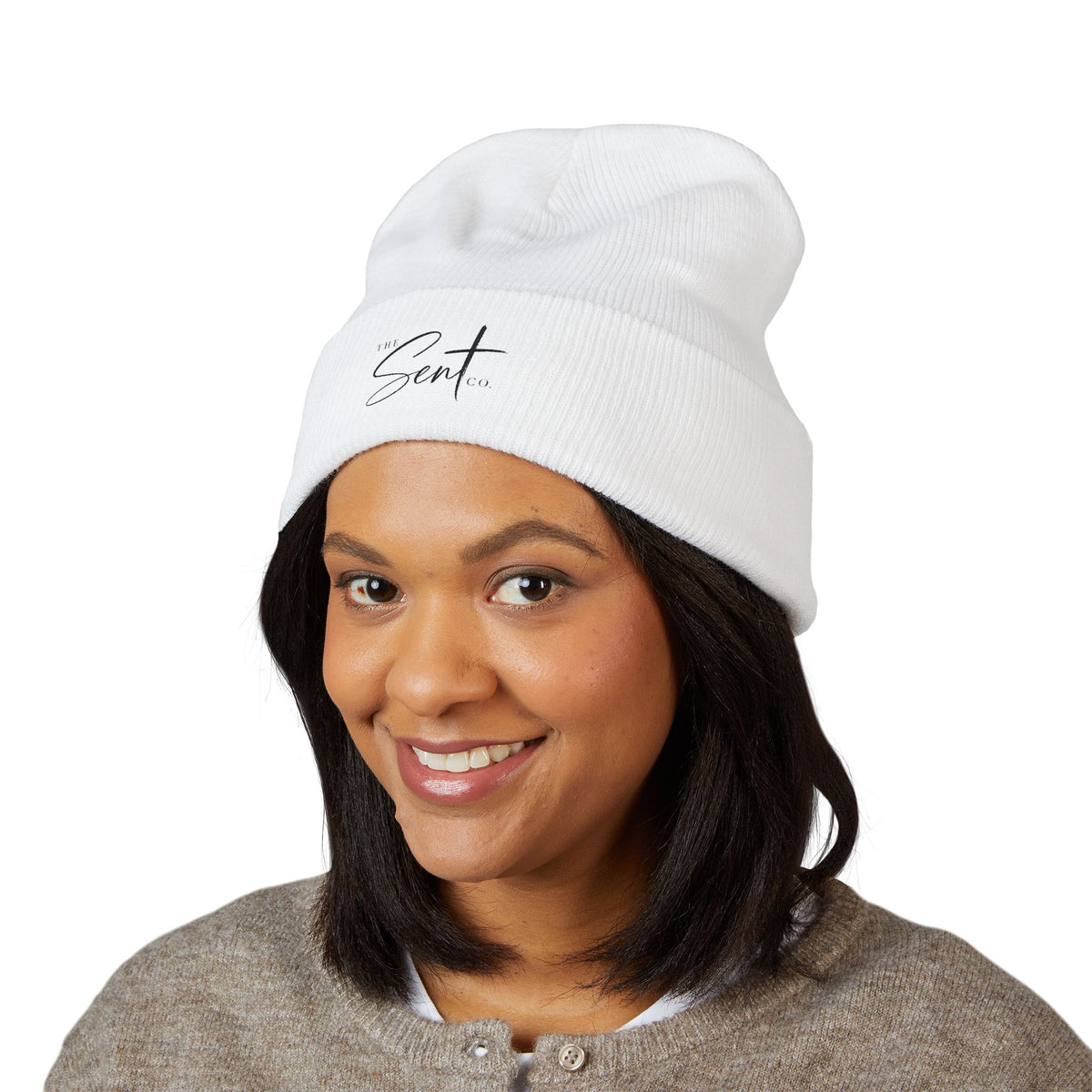 The Sent Co. Embroidered Beanie — Classic Cuffed Knit Hat