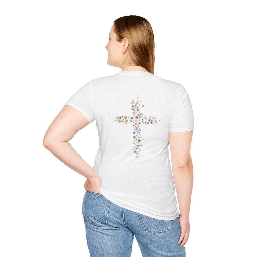 Jesus Is The Light Floral Cross Christian T-Shirt