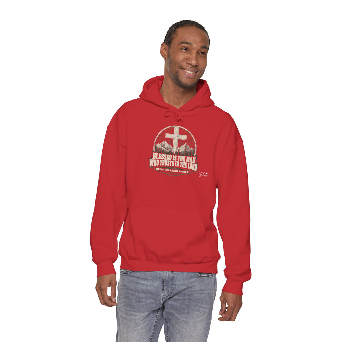 Blessed Is The Man Hoodie – Christian Cross Faith Sweatshirt