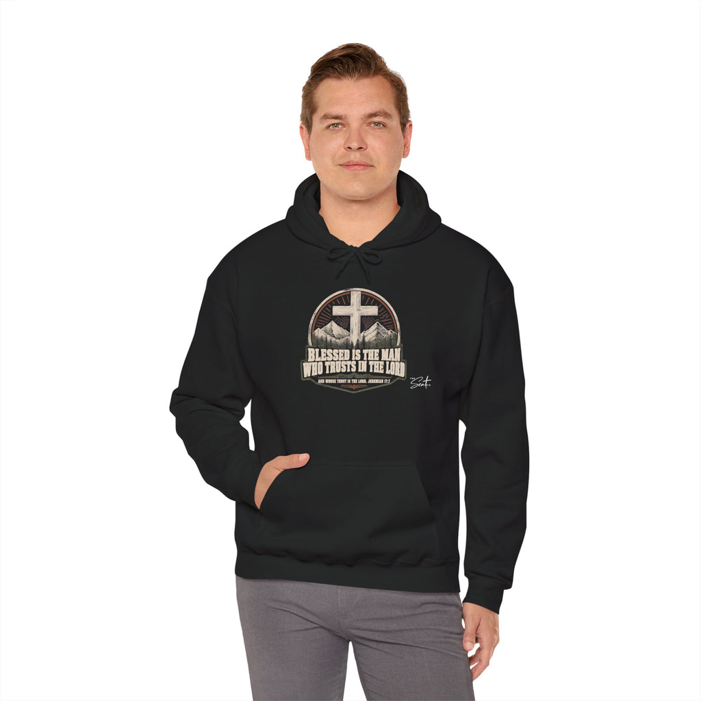 Blessed Is The Man Hoodie – Christian Cross Faith Sweatshirt