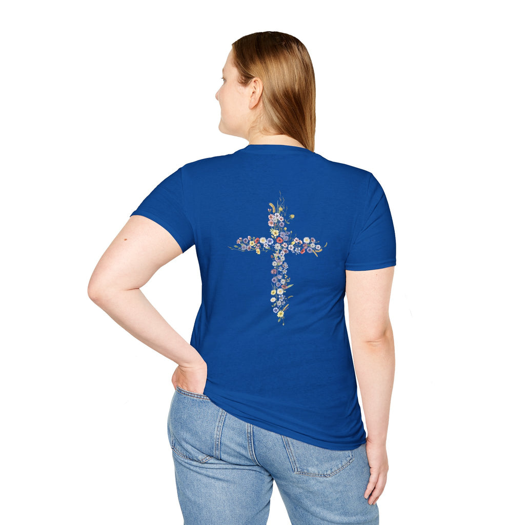Jesus Is The Light Floral Cross Christian T-Shirt